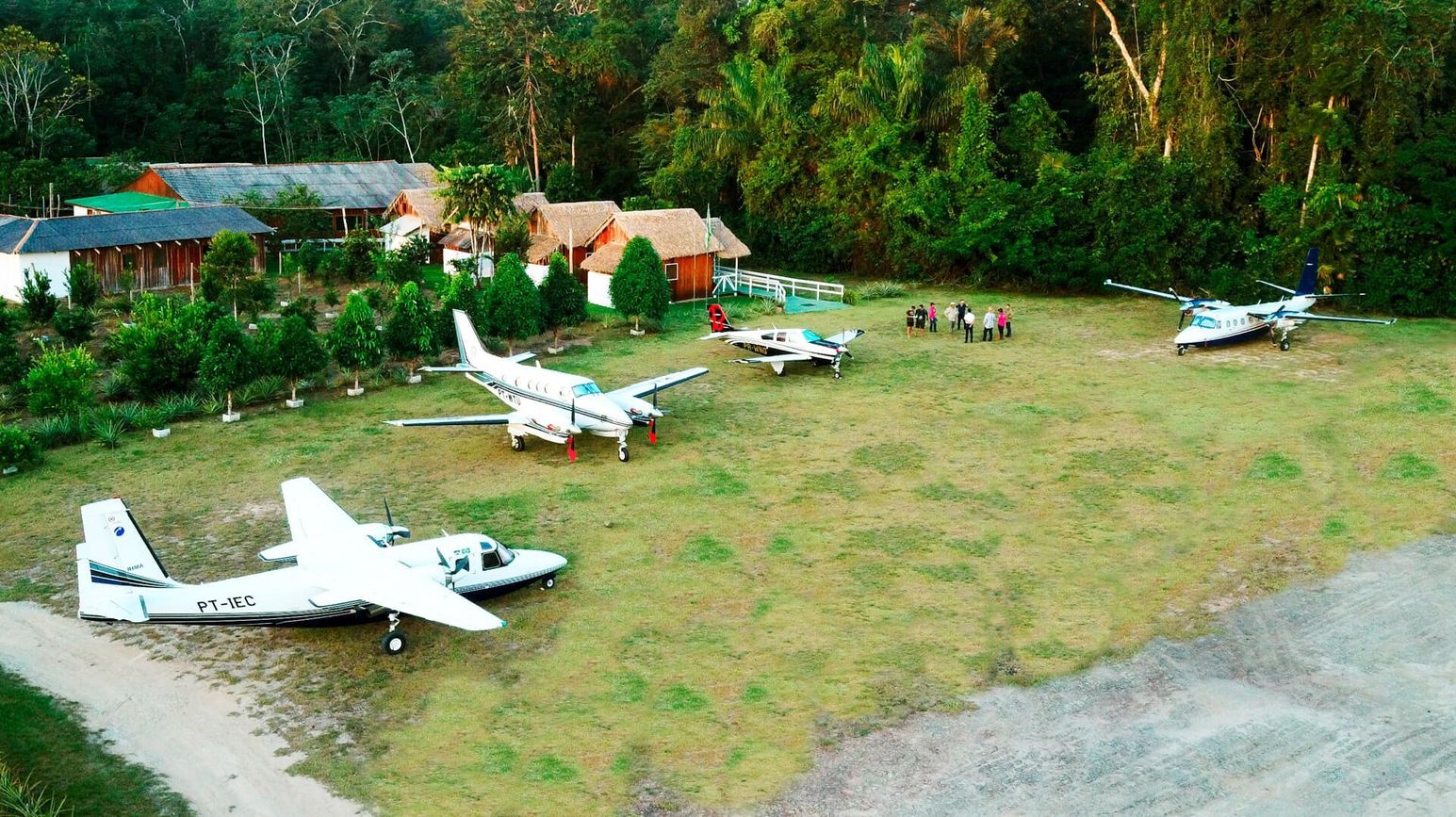 The charter aircraft over unbroken rainforest on the way in